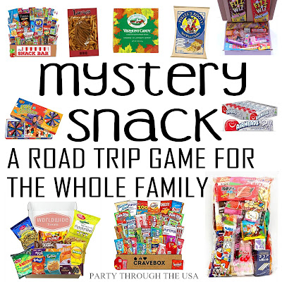 Have a great family road trip with the Mystery Snack Game, a way to stretch out eating time and have fun at the same time. Perfect for child-free trips too!