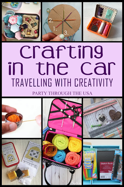 Lots of ideas for crafting in the car or while traveling. Keep yourself busy and be productive as you count down the miles.