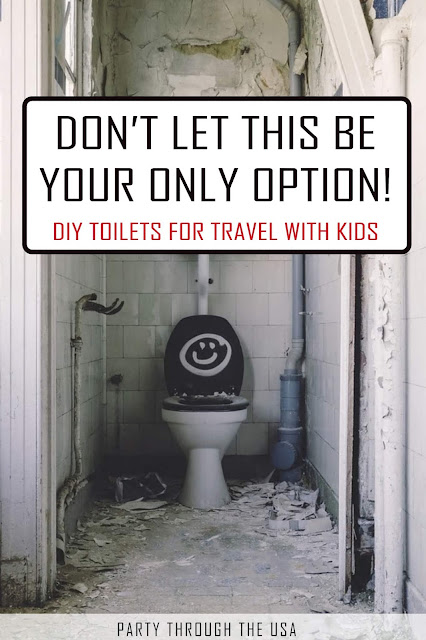 Everyone poops. Not everyone has to poop in a bathroom like this! Bring your own portable toilet on your road trip to stay cleaner, away from germs, and have faster stops.